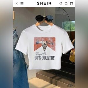 SHEIN White 90's Country Graphic Tee
